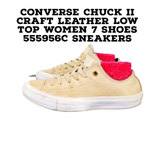 Converse Chuck II Craft Leather Low Top Women 7 Shoes 555956C Sneakers - Picture 1 of 14